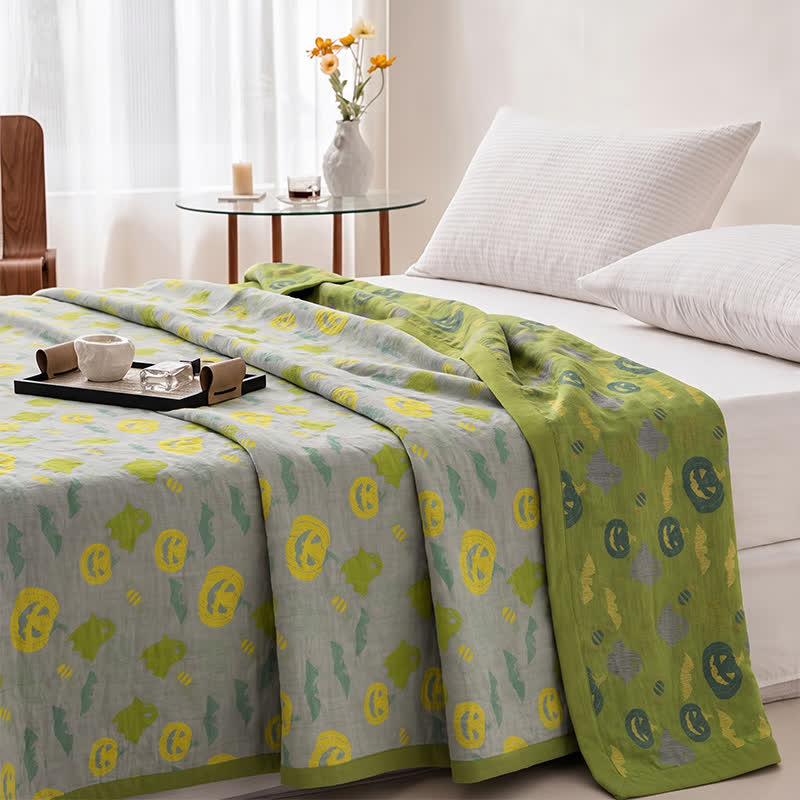 Ownkoti Reversible Halloween Pumpkin Ghost Cotton Blanket - image 32