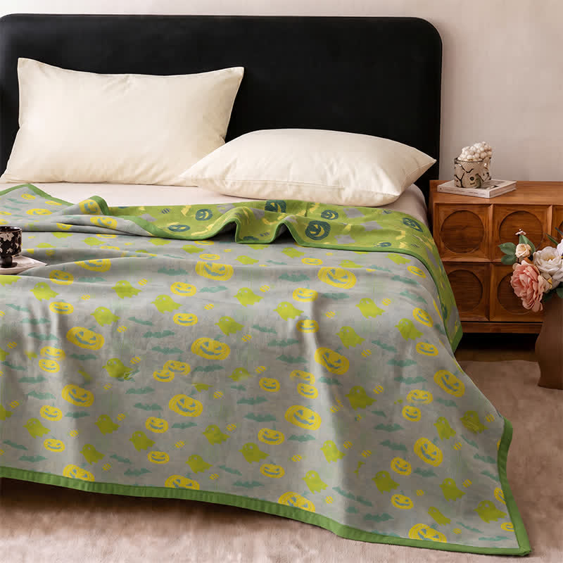 Ownkoti Reversible Halloween Pumpkin Ghost Cotton Blanket - image 33
