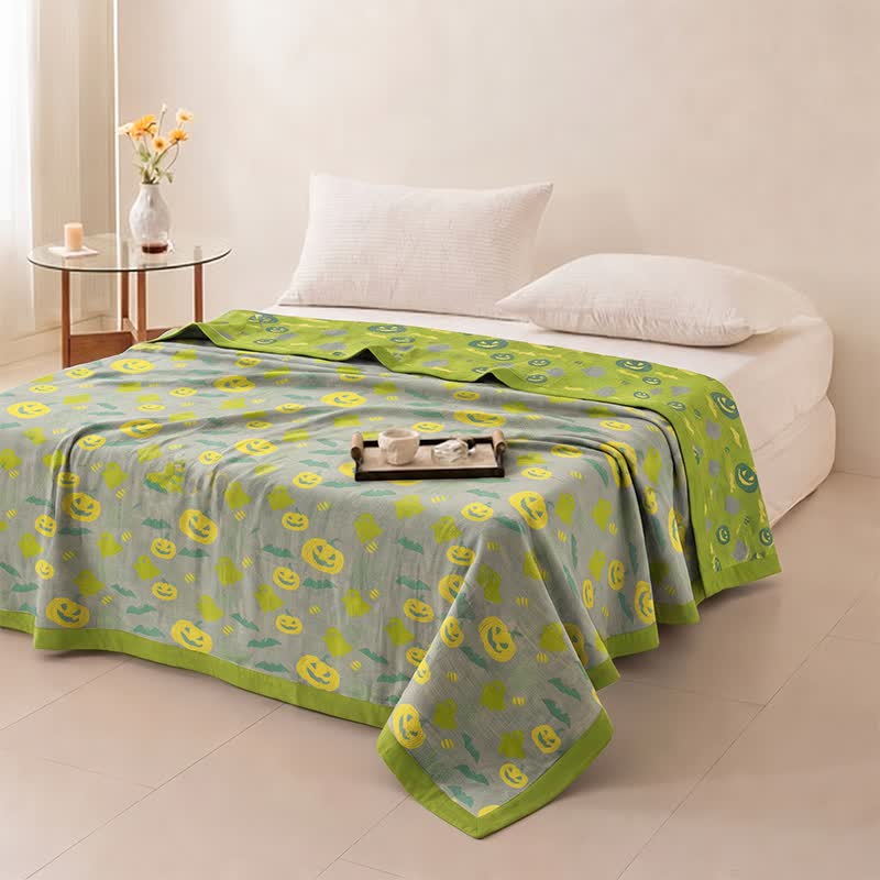 Ownkoti Reversible Halloween Pumpkin Ghost Cotton Blanket - image 34