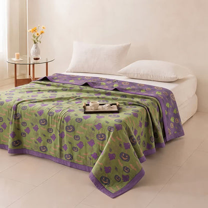 Ownkoti Reversible Halloween Pumpkin Ghost Cotton Blanket - image 45