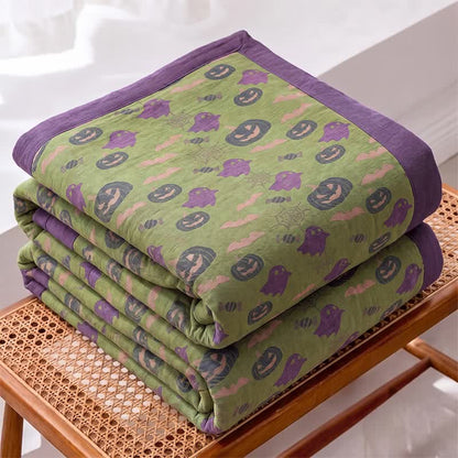 Ownkoti Reversible Halloween Pumpkin Ghost Cotton Blanket - image 42