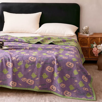 Ownkoti Reversible Halloween Pumpkin Ghost Cotton Blanket - image 38