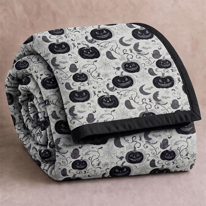 Ownkoti Halloween Pumpkin Ghost Reversible Cotton Blanket - White - Blanket - 98" x 94" - image 5