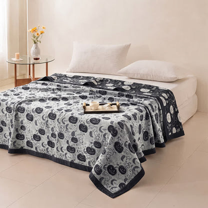 Ownkoti Halloween Pumpkin Ghost Reversible Cotton Blanket - image 9