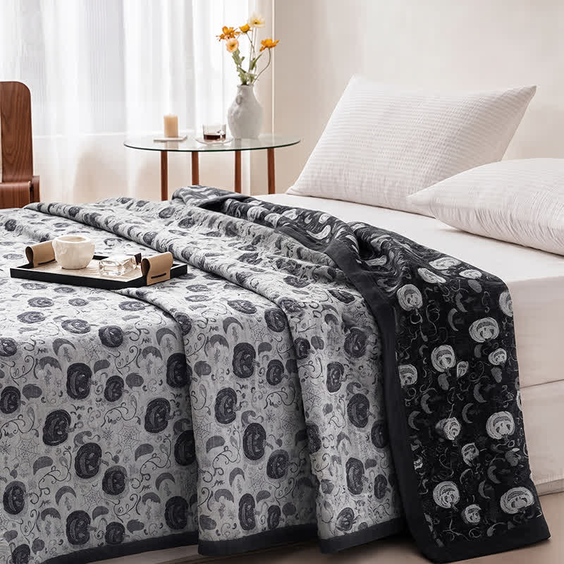 Ownkoti Halloween Pumpkin Ghost Reversible Cotton Blanket - image 7