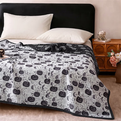 Ownkoti Halloween Pumpkin Ghost Reversible Cotton Blanket - image 8