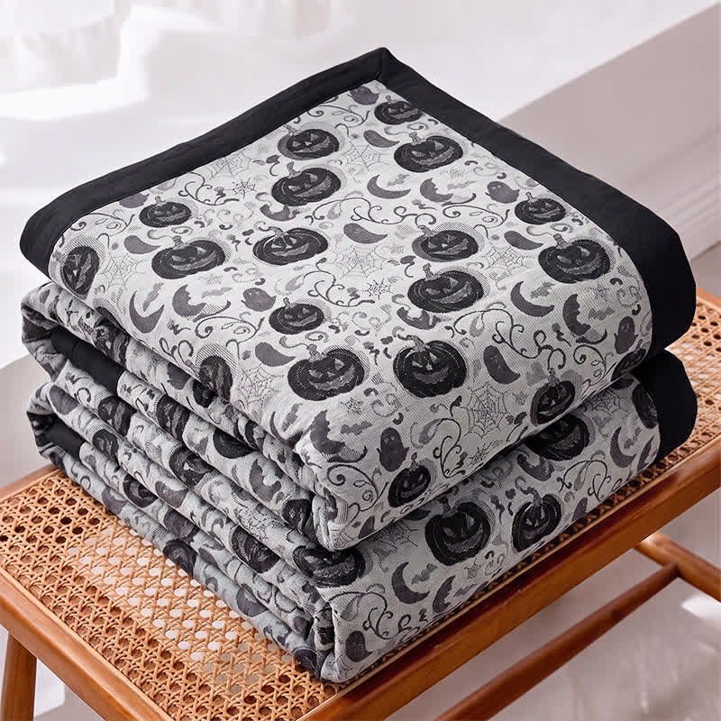 Ownkoti Halloween Pumpkin Ghost Reversible Cotton Blanket - image 6