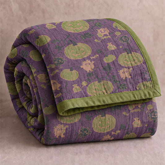 Ownkoti Halloween Monster Reversible Cotton Blanket - Purple - Blanket - 98" x 94" - image 0