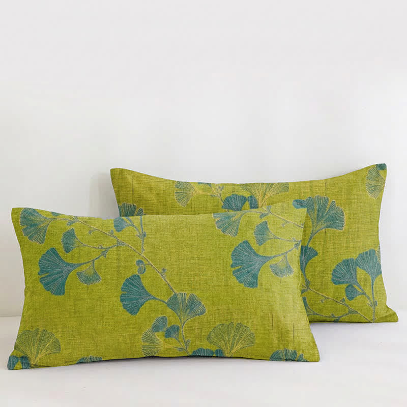 Ownkoti Retro Garden Flower Cotton Reversible Quilt - Green - 2PCS Pillowcases - 19" x 36" - image 8