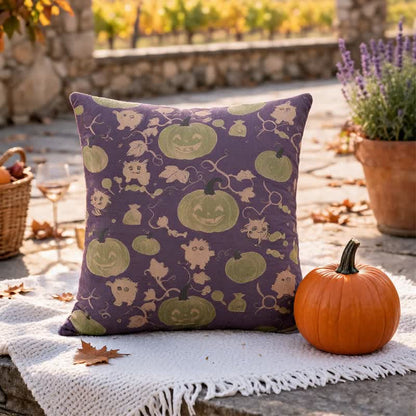 Ownkoti Multi‑Color Halloween Pumpkin & Monster Cotton Pillow - Purple - 18" x 18" - With Insert - image 8