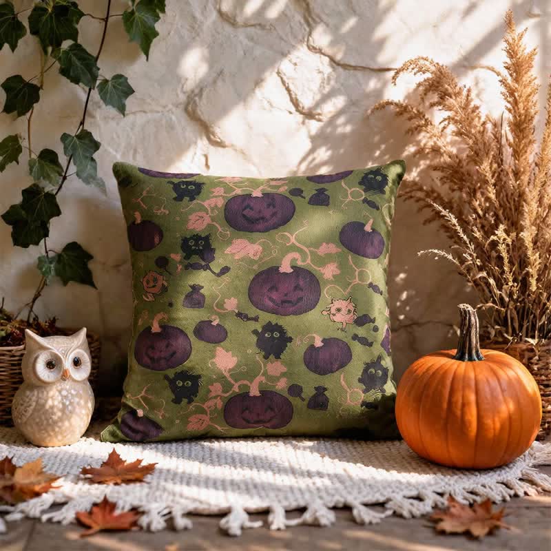 Ownkoti Multi‑Color Halloween Pumpkin & Monster Cotton Pillow - image 14