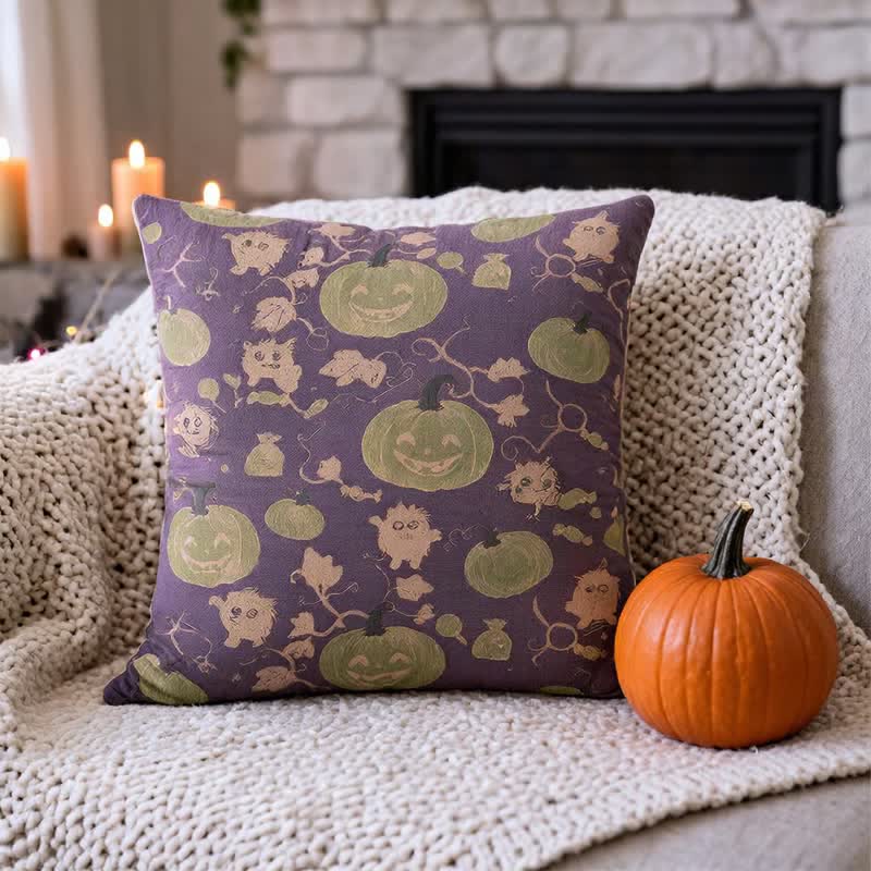Ownkoti Multi‑Color Halloween Pumpkin & Monster Cotton Pillow - image 10