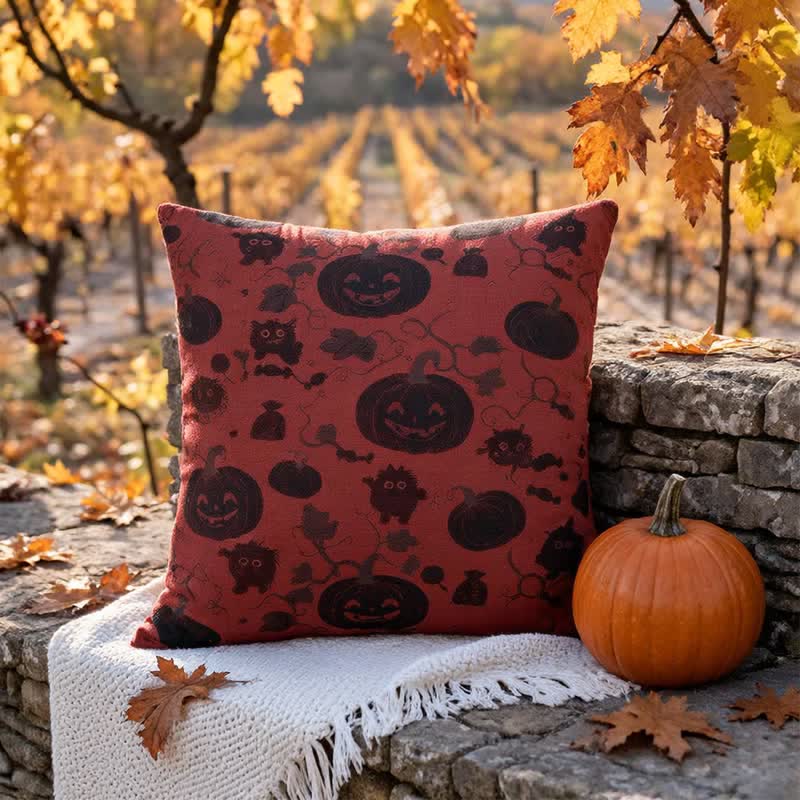 Ownkoti Multi‑Color Halloween Pumpkin & Monster Cotton Pillow - image 3