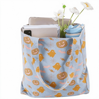 Ownkoti Multi‑Color Halloween Ghost Cotton Tote Bag - image 4