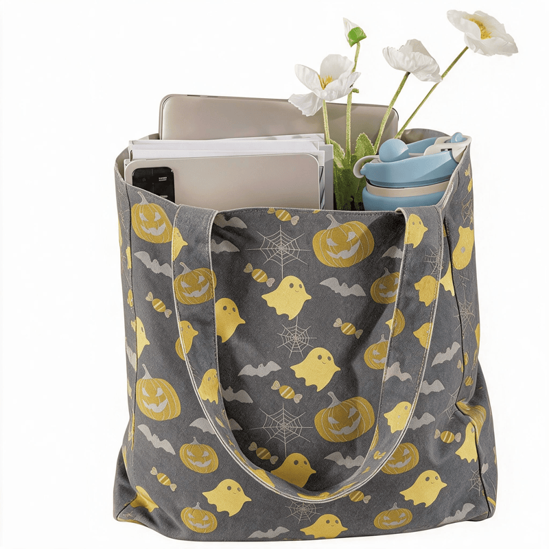 Ownkoti Multi‑Color Halloween Ghost Cotton Tote Bag - image 10
