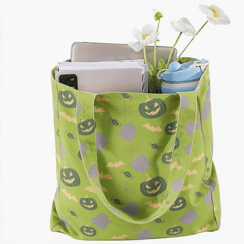 Ownkoti Multi‑Color Halloween Ghost Cotton Tote Bag - image 13