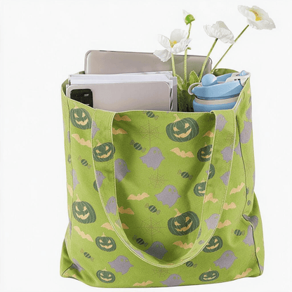 Ownkoti Multi‑Color Halloween Ghost Cotton Tote Bag - image 13