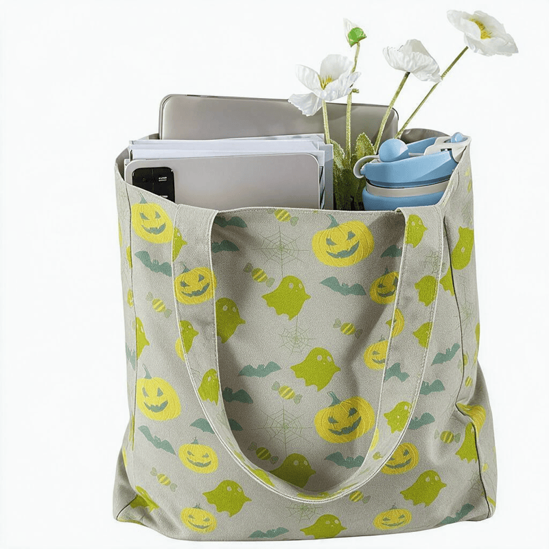 Ownkoti Multi‑Color Halloween Ghost Cotton Tote Bag - image 16