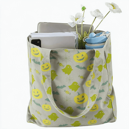 Ownkoti Multi‑Color Halloween Ghost Cotton Tote Bag - image 16