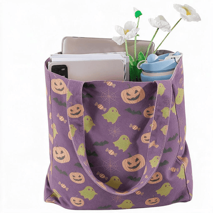 Ownkoti Multi‑Color Halloween Ghost Cotton Tote Bag - image 19