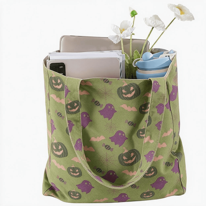 Ownkoti Multi‑Color Halloween Ghost Cotton Tote Bag - image 22