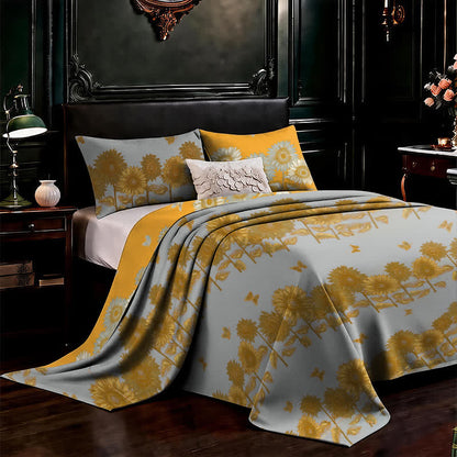 Ownkoti Sunflower Butterfly Cotton Gauze Reversible Bedspread - image 5