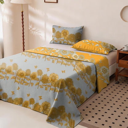 Ownkoti Sunflower Butterfly Cotton Gauze Reversible Bedspread - image 4