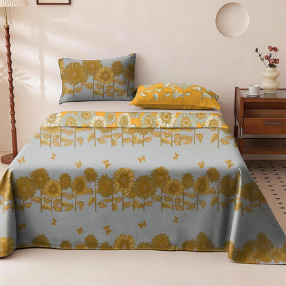Ownkoti Sunflower Butterfly Cotton Gauze Reversible Bedspread - image 3
