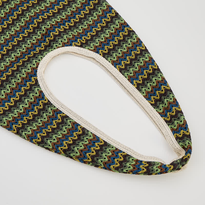 Ownkoti Green Wavy Stripe Tote Shoulder Bag - image 3