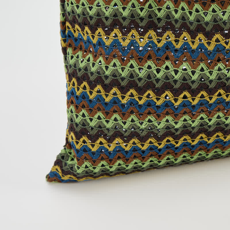 Ownkoti Green Wavy Stripe Tote Shoulder Bag - image 6