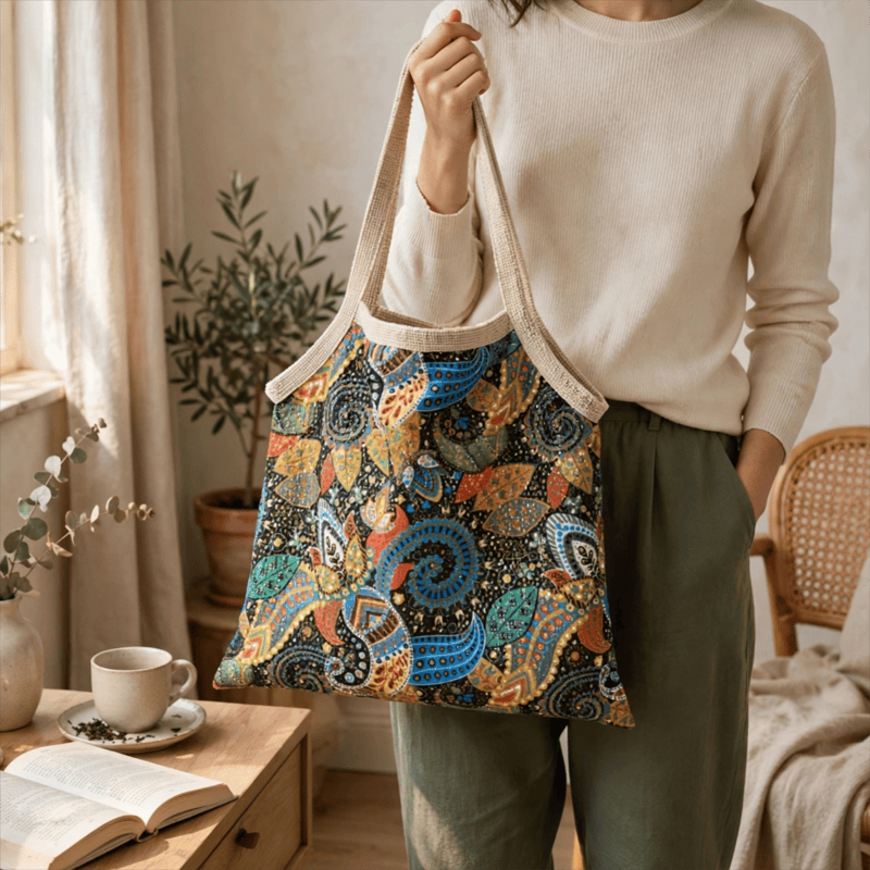 Ownkoti Bohemian Floral Tote Shoulder Bag - 16''W x 15''H - image 0