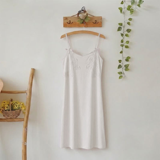 Ownkoti Cotton Lace Cami Slip Night Dress - Purple - XL - image 0
