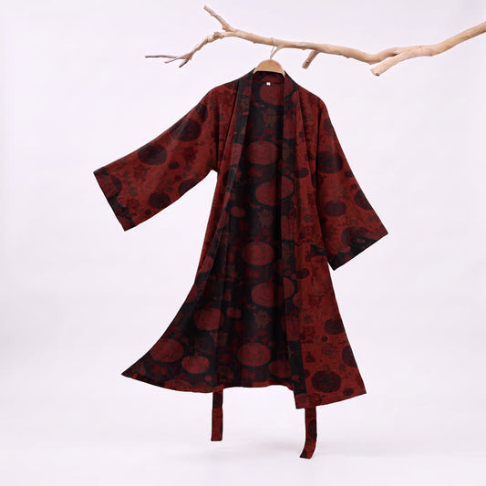 Ownkoti Red-Black Halloween Monster Cotton Kimono Robe - Red - XXL - image 0