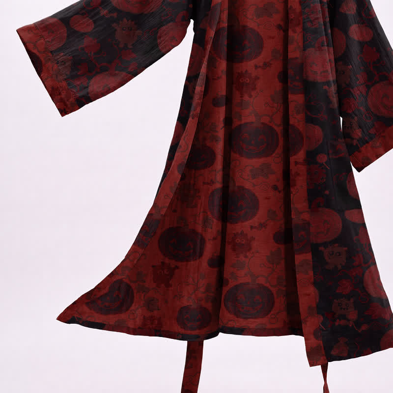 Ownkoti Red-Black Halloween Monster Cotton Kimono Robe - image 8