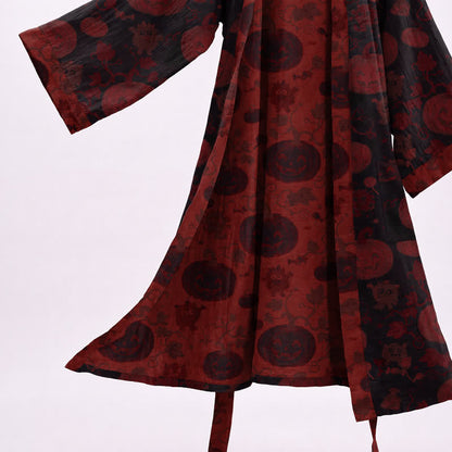 Ownkoti Red-Black Halloween Monster Cotton Kimono Robe - image 8