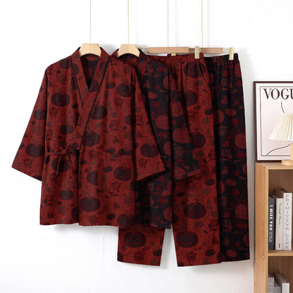 Ownkoti Halloween Pumpkin Cotton Kimono Pajama Set - image 0