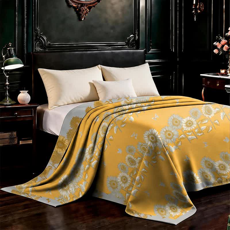 Ownkoti Sunflower Butterfly Cotton Gauze Reversible Bedspread - image 2