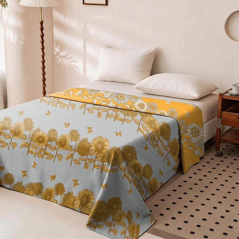 Ownkoti Sunflower Butterfly Cotton Gauze Reversible Bedspread - image 4
