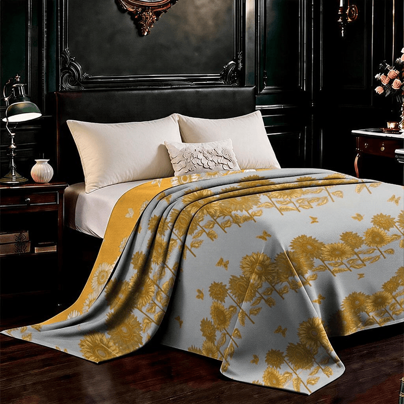 Ownkoti Sunflower Butterfly Cotton Gauze Reversible Bedspread - image 5