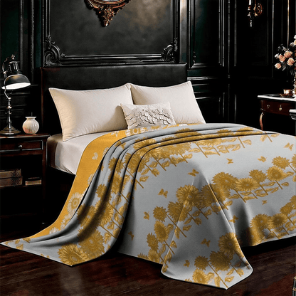 Ownkoti Sunflower Butterfly Cotton Gauze Reversible Bedspread - image 5