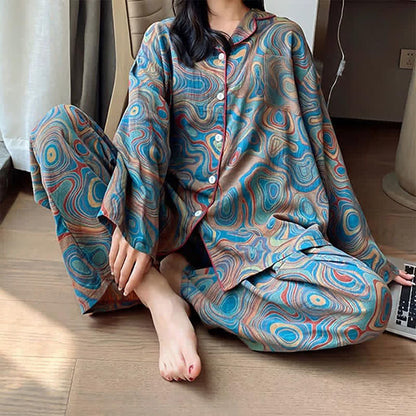 Ownkoti Plus Size Art Print Cotton Loungewear Set - image 3