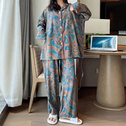 Ownkoti Plus Size Art Print Cotton Loungewear Set - image 0