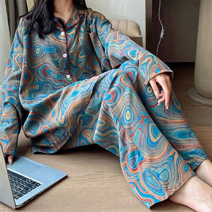 Ownkoti Plus Size Art Print Cotton Loungewear Set - image 4