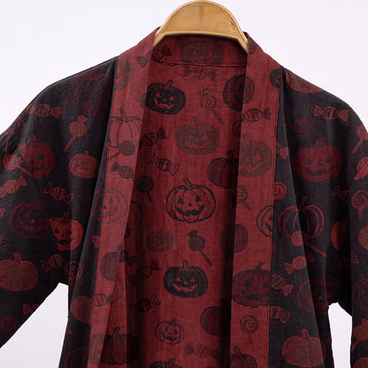 Ownkoti Spooky Pumpkin Candy Cotton Kimono Robe - image 7