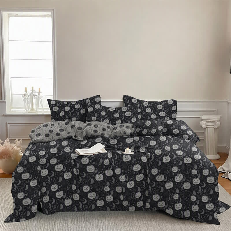Ownkoti Halloween Pumpkin Moon Cotton Bedding Set - image 4