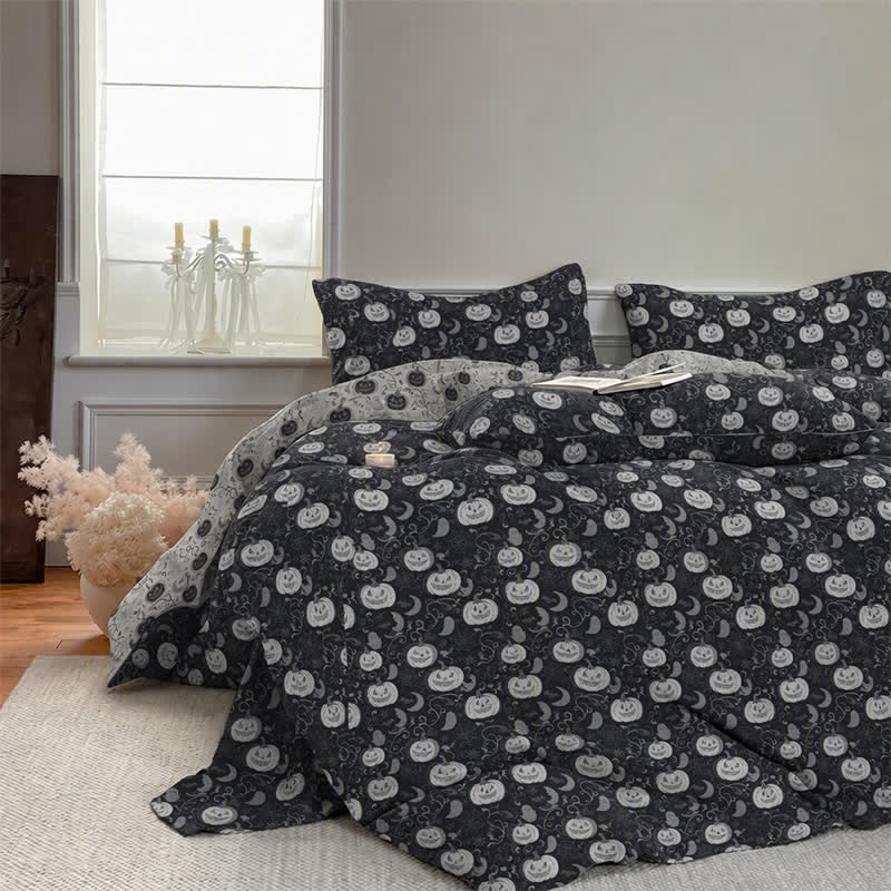 Ownkoti Halloween Pumpkin Moon Cotton Bedding Set - image 3