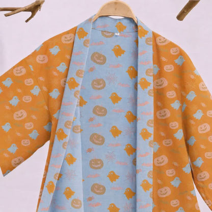 Ownkoti Multi‑Color Pumpkin Halloween Cotton Kimono Robe - image 2