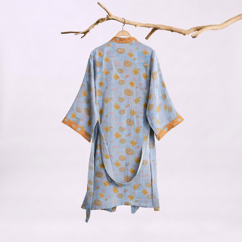 Ownkoti Multi‑Color Pumpkin Halloween Cotton Kimono Robe - image 6