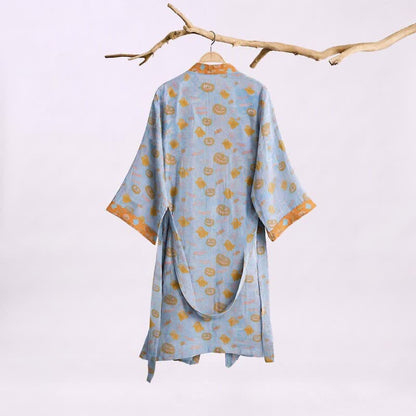Ownkoti Multi‑Color Pumpkin Halloween Cotton Kimono Robe - image 6