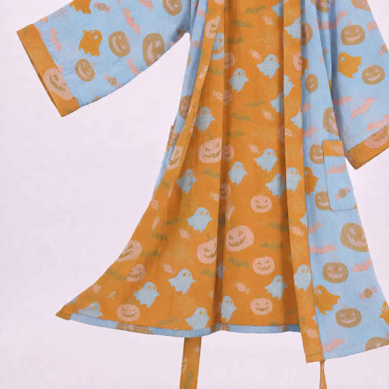 Ownkoti Multi‑Color Pumpkin Halloween Cotton Kimono Robe - image 8